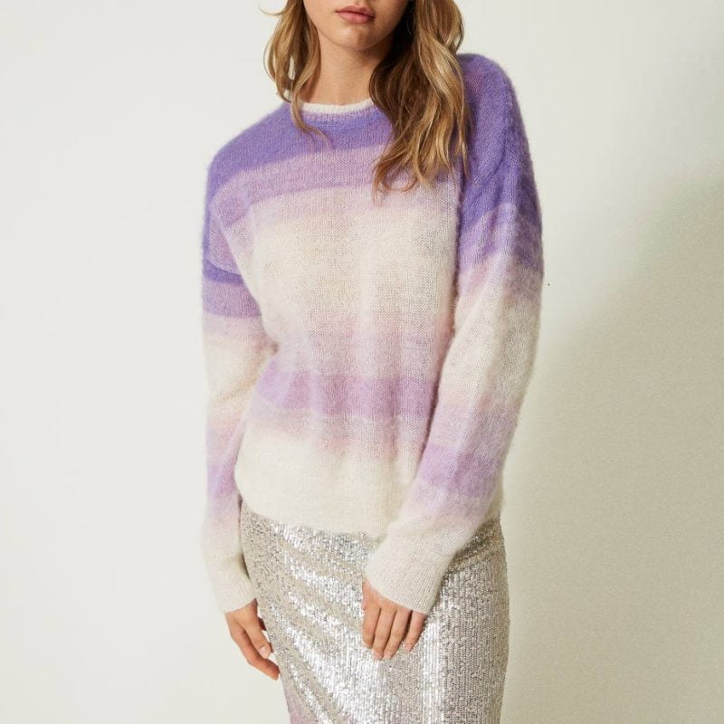 Mohair and wool blend boxy jumper