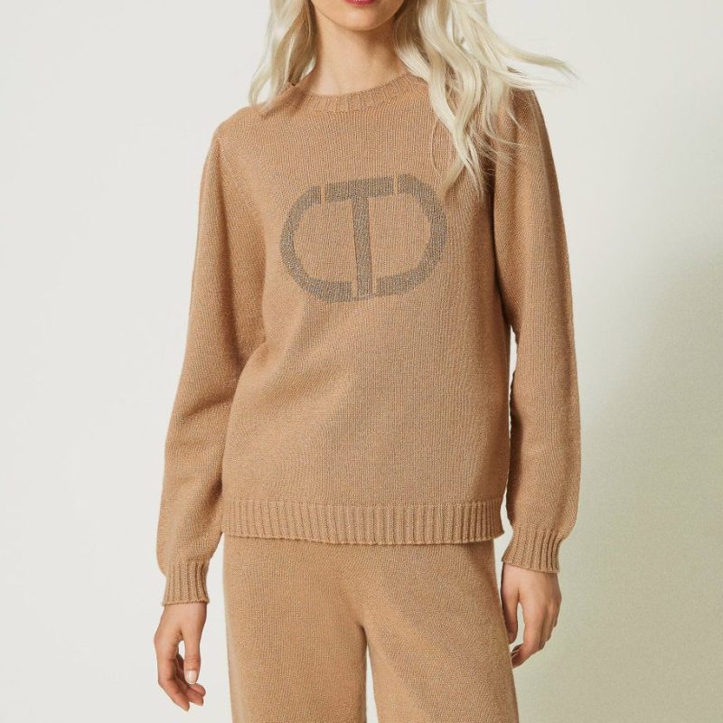 Wool and lurex blend jumper with