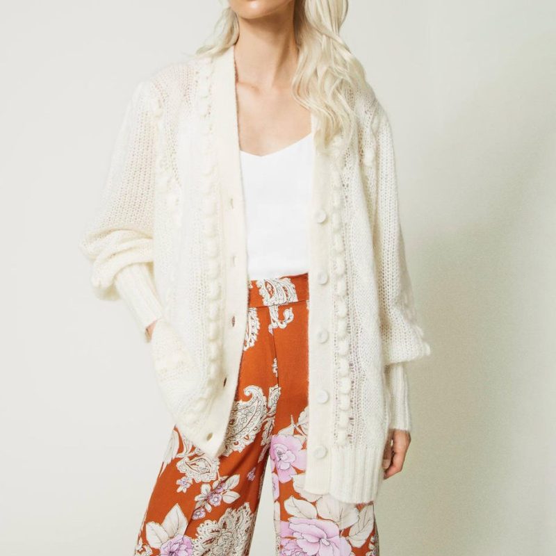 Mohair and wool blend maxi cardigan