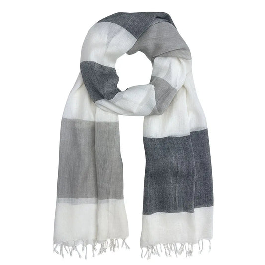 Scarf | Bold Stripe Milk Yarn