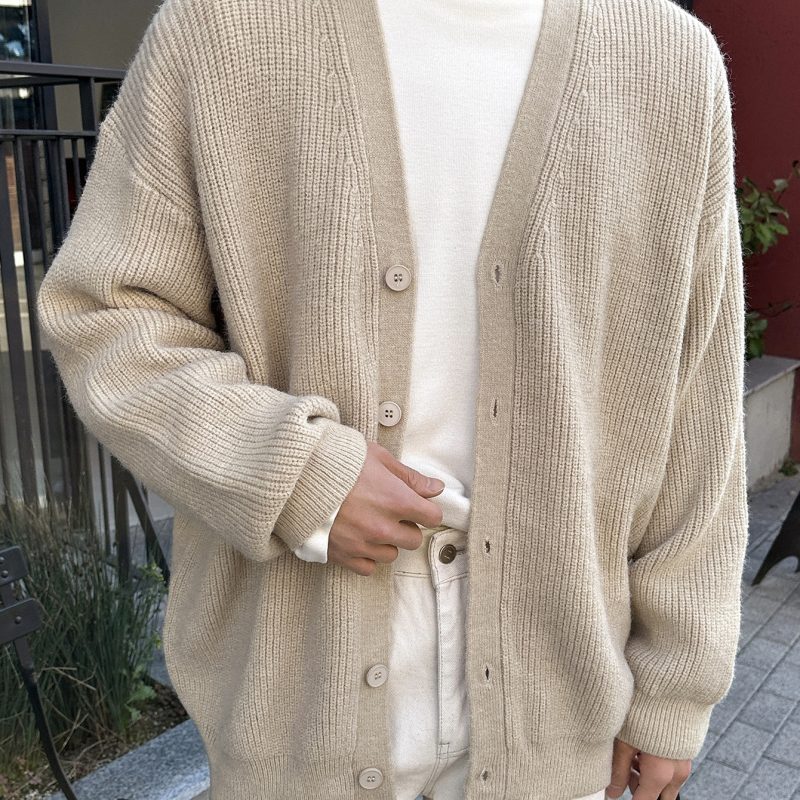 Men Drop Shoulder Cardigan