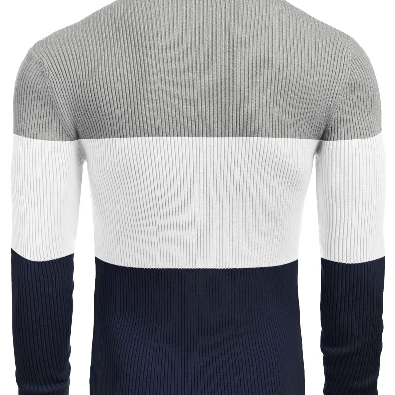 Ribbed slim-knit pullover turtleneck sweater